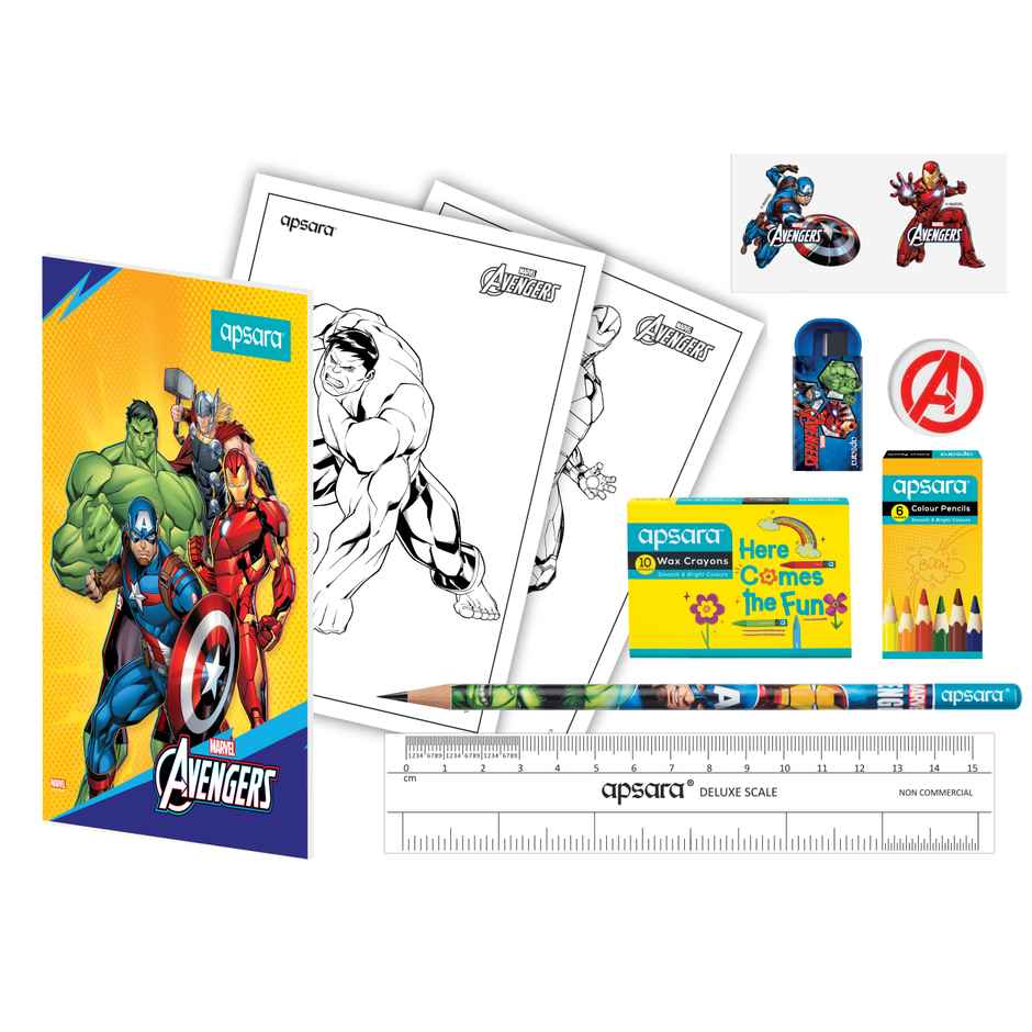 Apsara Marvel Avengers Kit | Combination of 8 Stationery Items