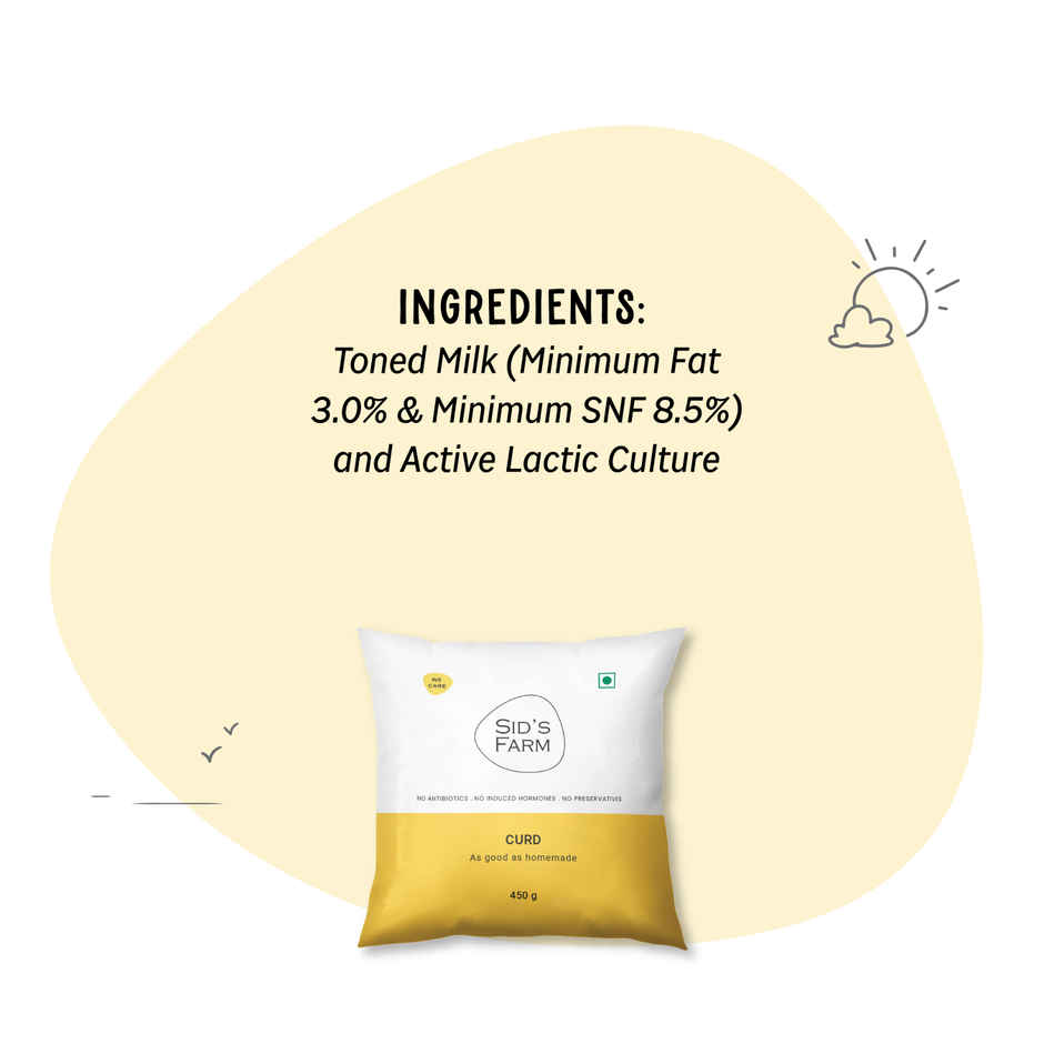 Sid's Farm Curd - Made From Tested Milk (No Antibiotics . No Hormones . No Preservatives)