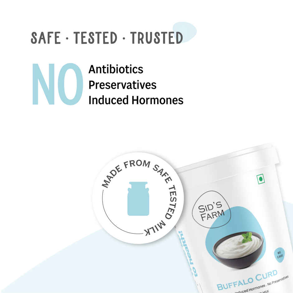Sid's Farm Buffalo Curd - Made from Tested Milk (No Antibiotics . No Hormones . No Preservatives)