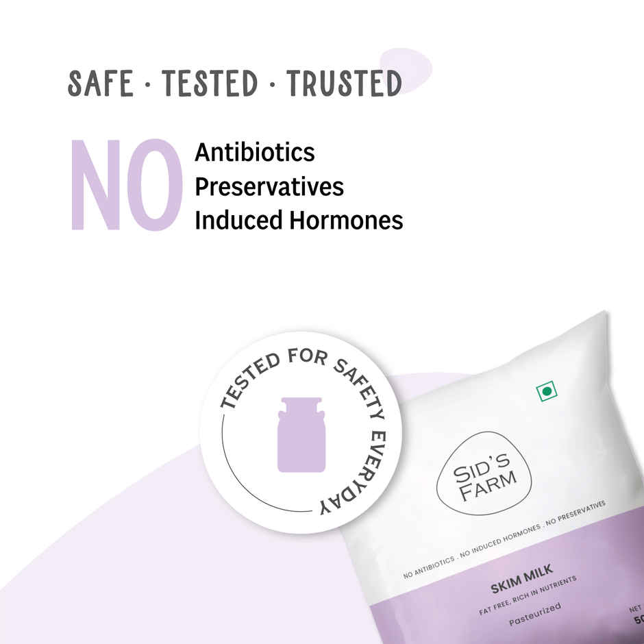 Sid's Farm Tested Skim Milk (No Antibiotics . No Hormones . No Preservatives)