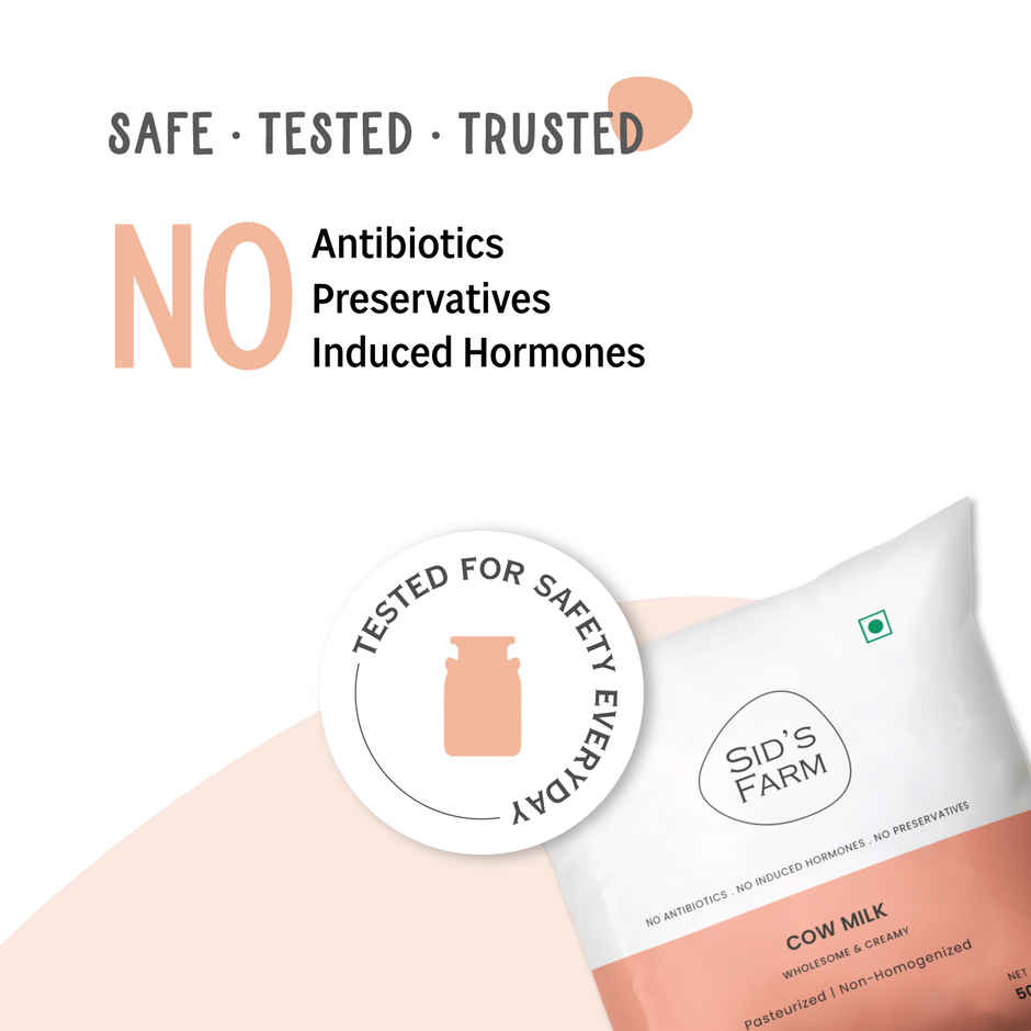 Sid's Farm Tested Cow Milk (No Antibiotics . No Hormones . No Preservatives)
