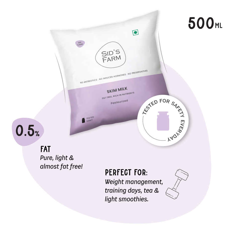 Sid's Farm Tested Skim Milk (No Antibiotics . No Hormones . No Preservatives)