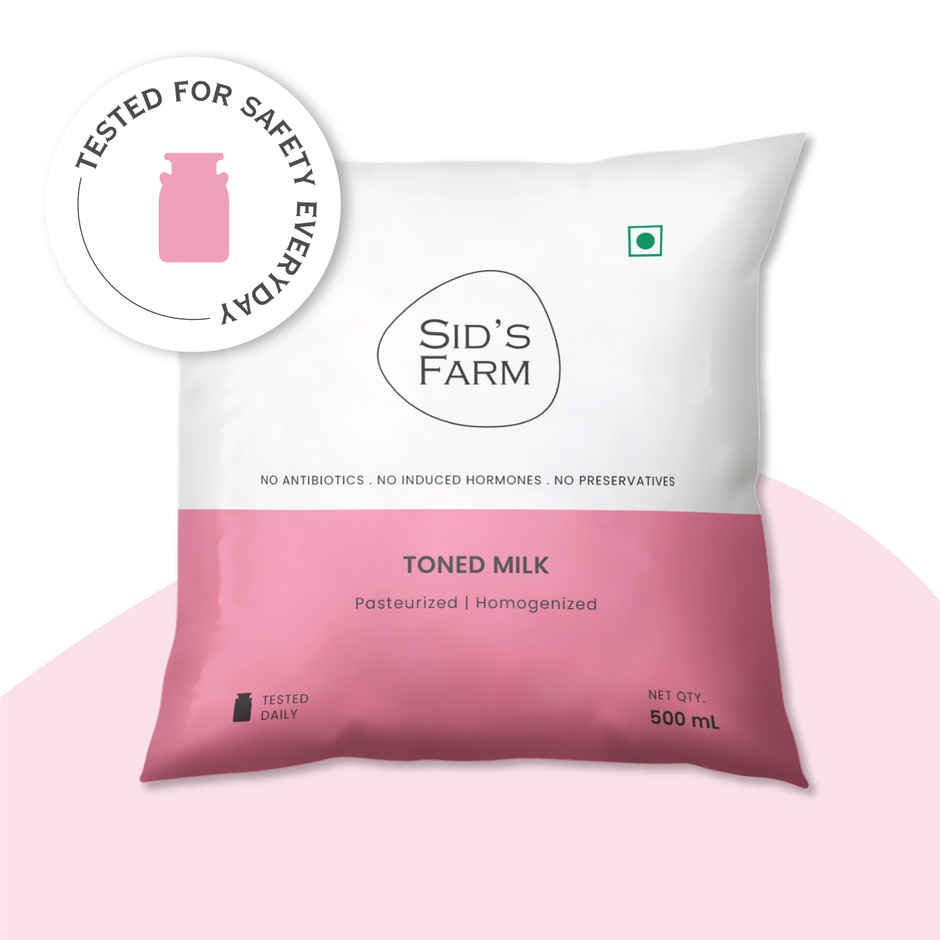 Sid's Farm Tested Toned Milk (No Antibiotics . No Hormones . No Preservatives)