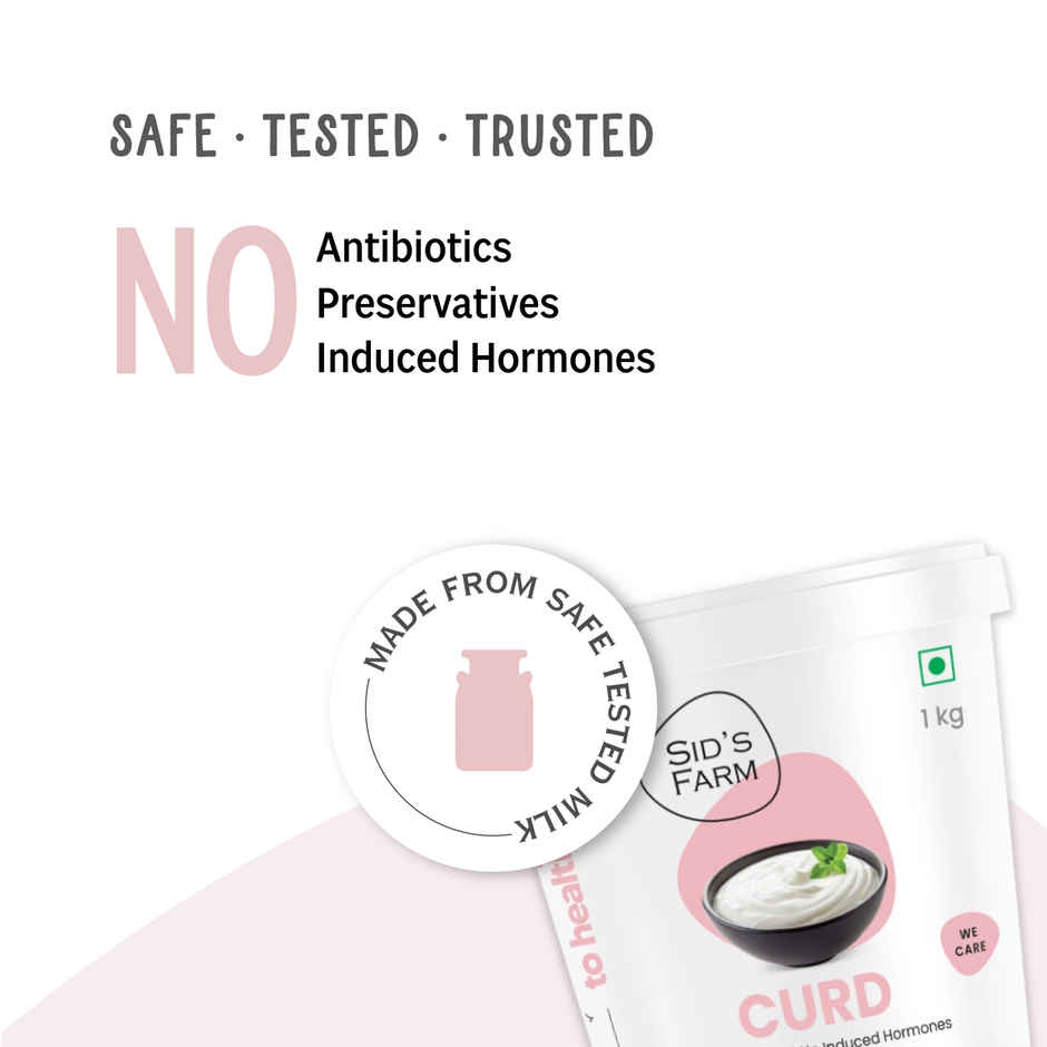 Sid's Farm Family Tub Curd - Made from Tested Milk (No Antibiotics . No Hormones . No Preservatives)