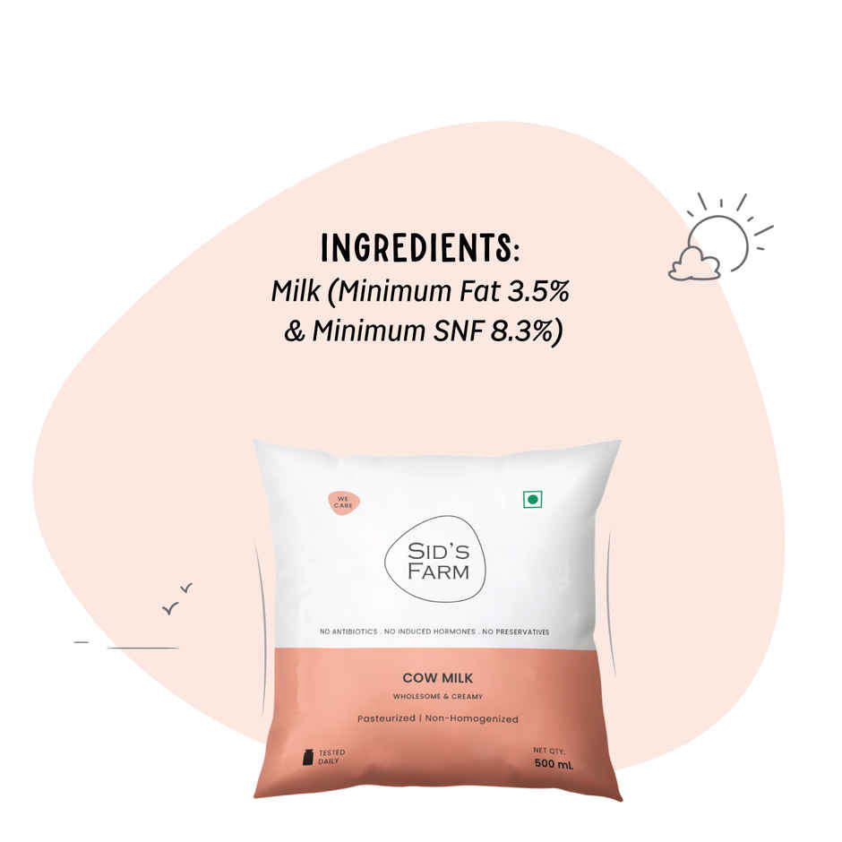Sid's Farm Tested Cow Milk (No Antibiotics . No Hormones . No Preservatives)