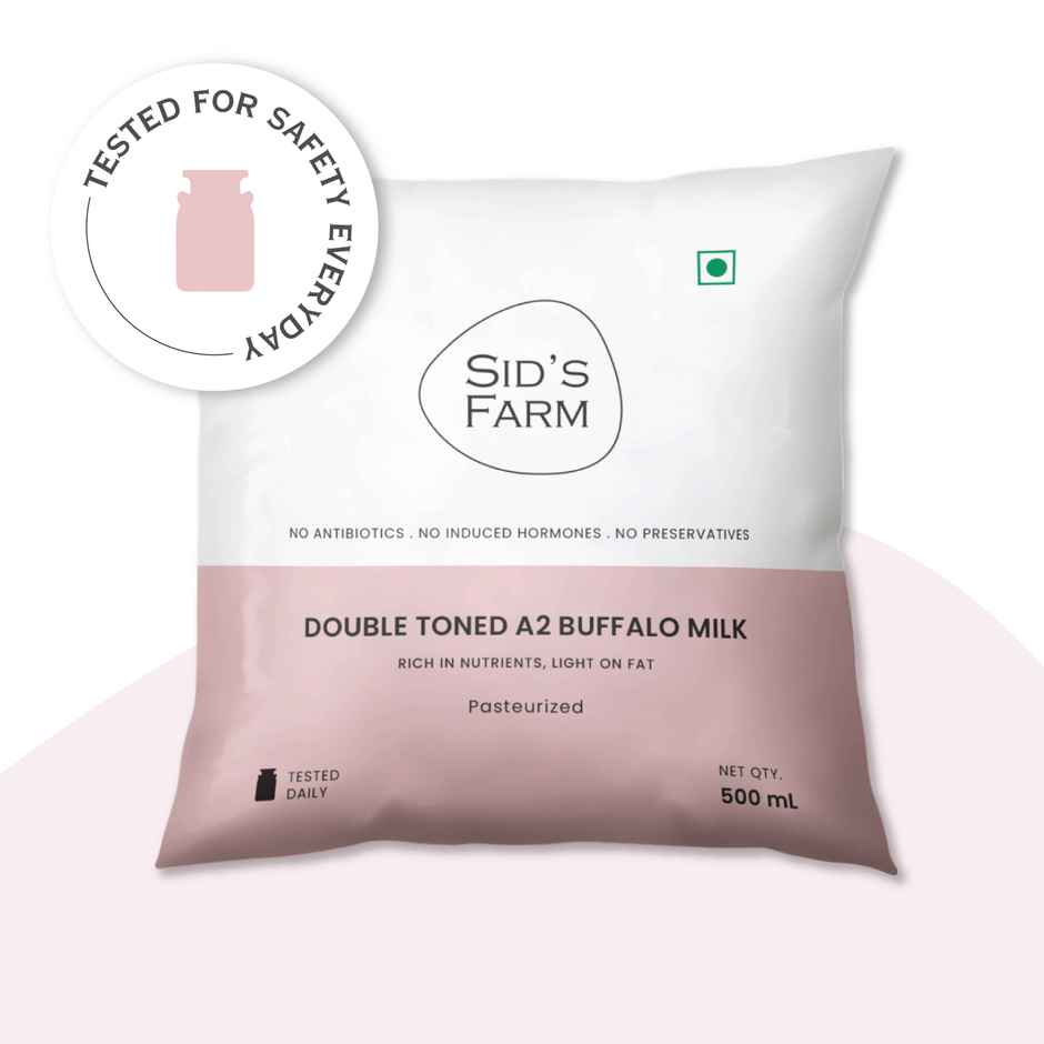Sid's Farm Tested Double toned A2 Buffalo Milk (No Antibiotics . No Hormones . No Preservatives)