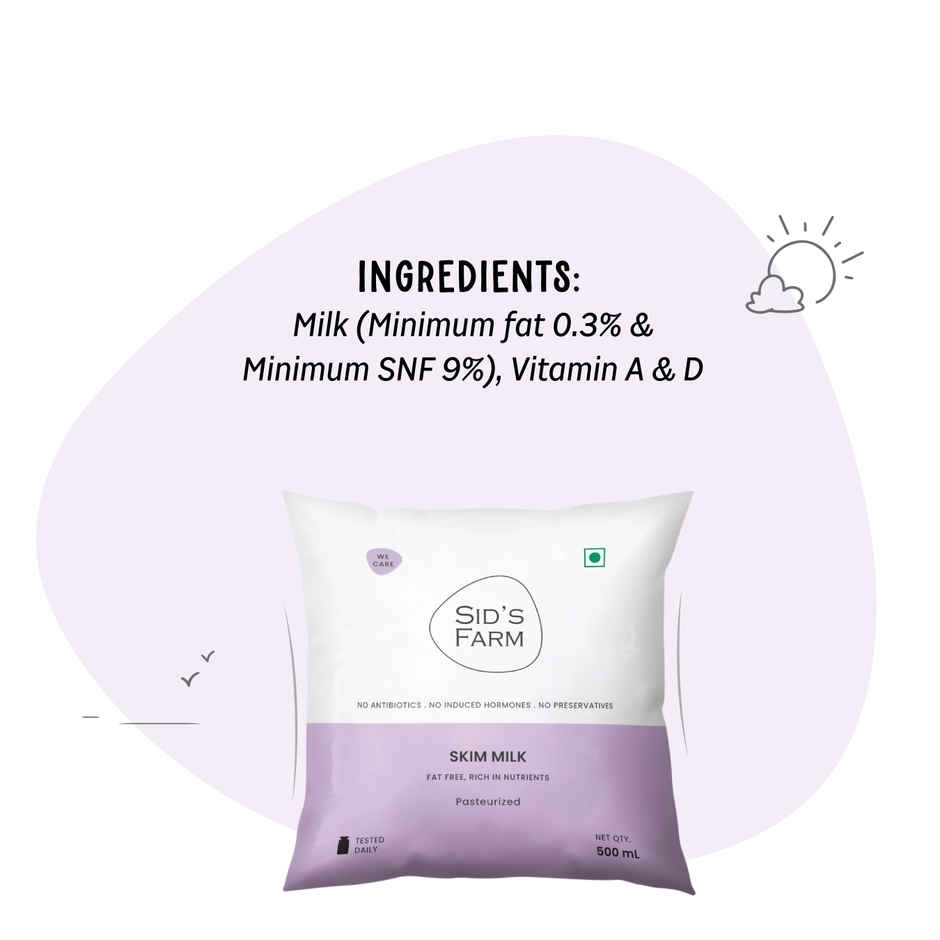 Sid's Farm Tested Skim Milk (No Antibiotics . No Hormones . No Preservatives)