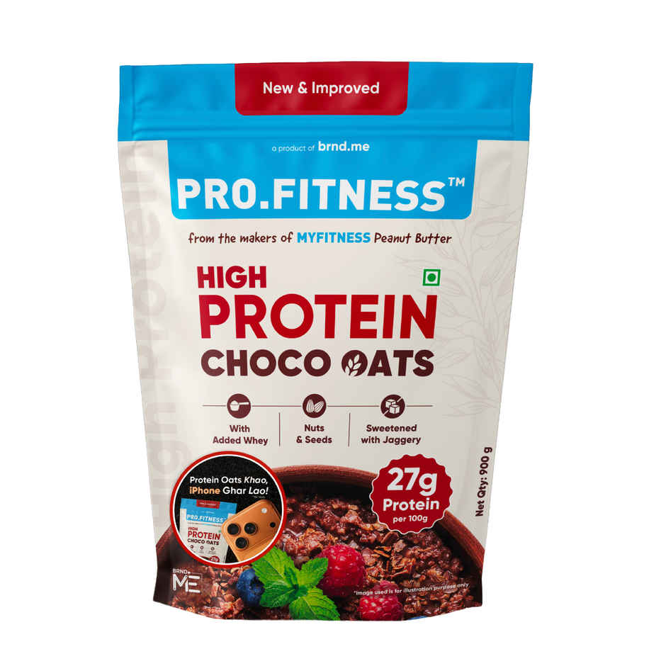 Pro.Fitness 27g High Protein Oats by MyFitness|Dark Chocolate Oats with Almonds and Organic Jaggery