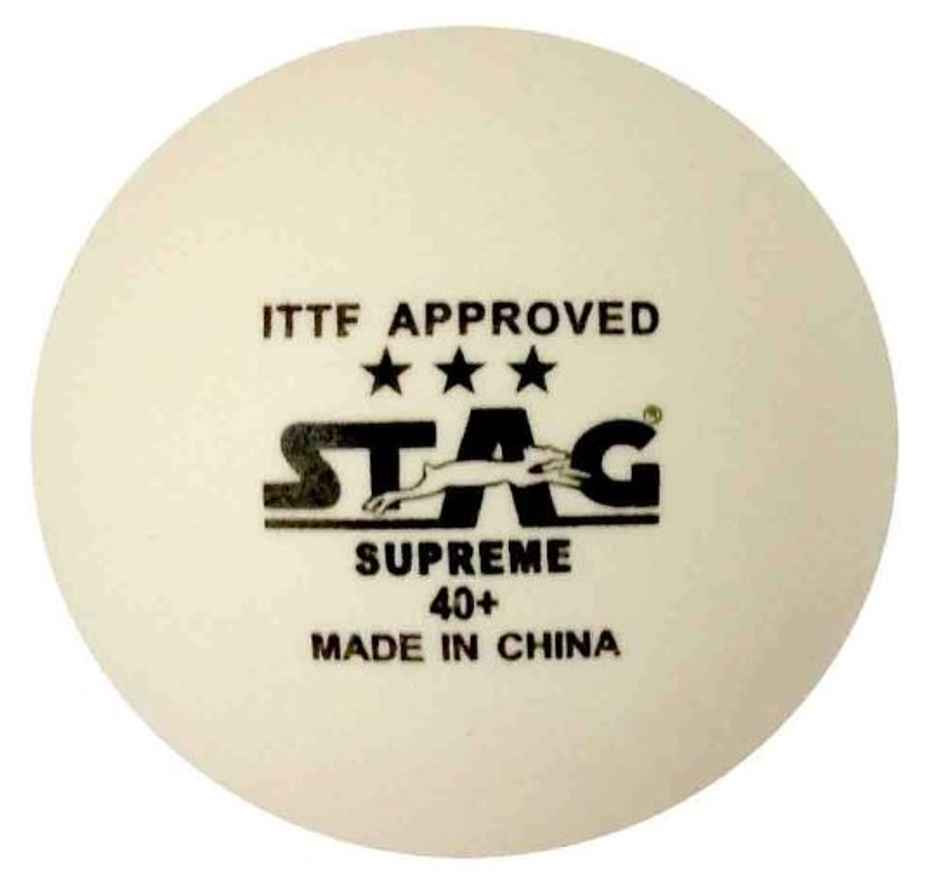 Stag 3 Star Supreme Table Tennis Plastic Ball Pack Of 3 (White)