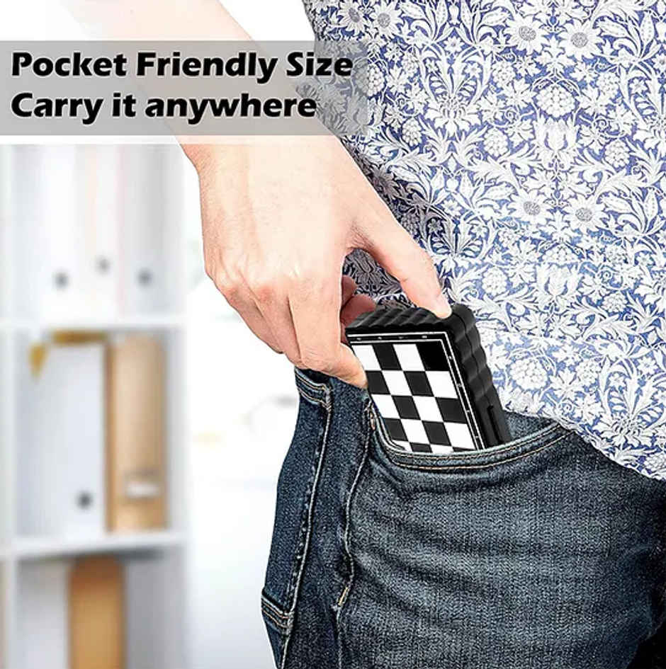 Fablue Mini Foldable Magnetic - Pocket Size Travel Chess Board Game