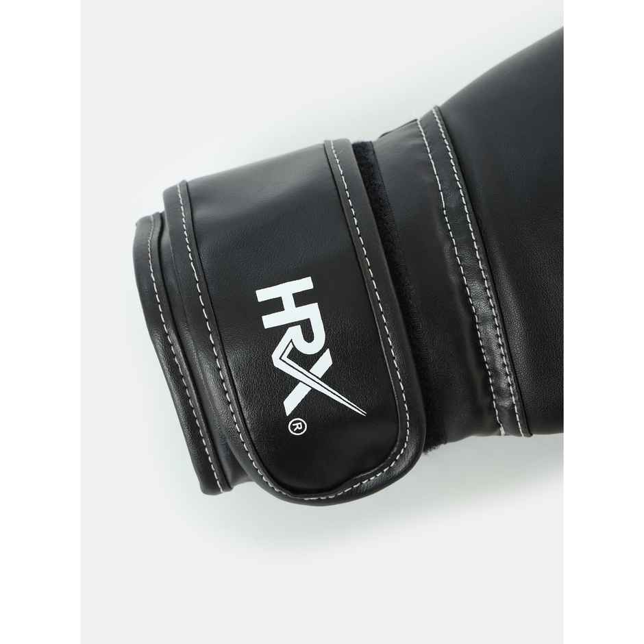 HRX Boxing Gloves 444 PU Leather | 12oz | Black