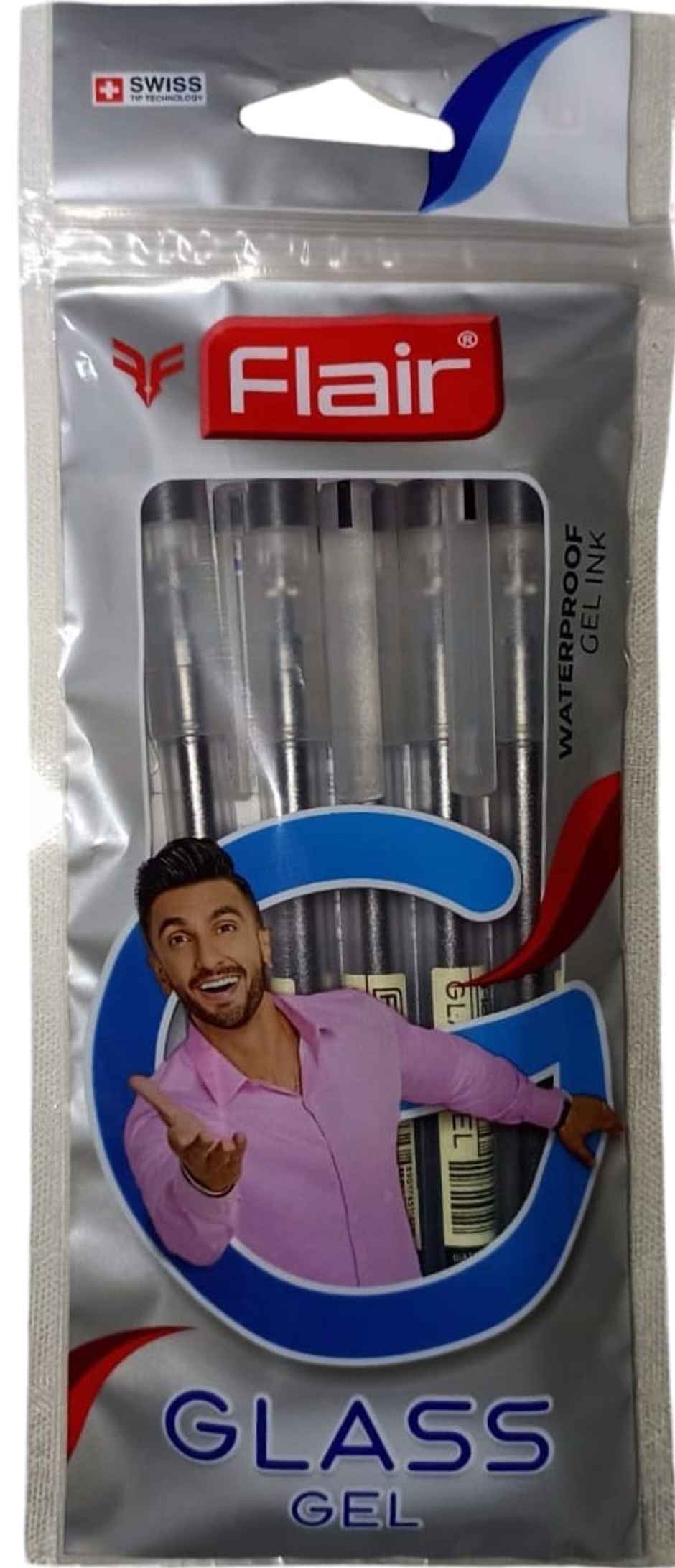 Flair Glass Gel Pen Black Pack Of 5