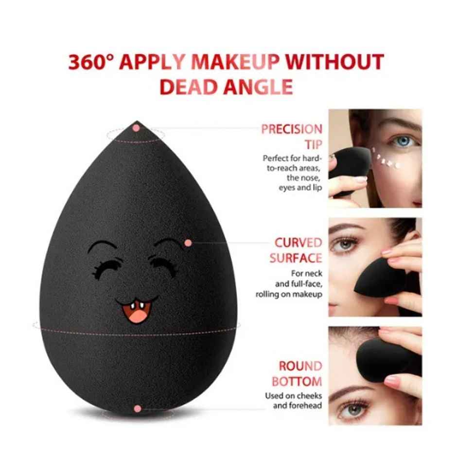Beautiliss Black Soft Microfiber Beauty Blend Makeup Perfecting Sponge Applicator Puffs