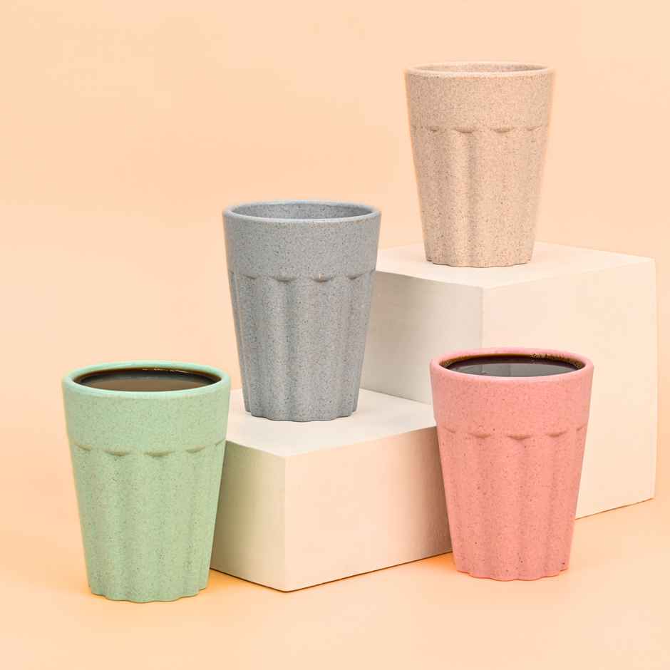 Eha Earth Friendly Tea & Coffee Cup | Rice Husk Biocomposite | Multicolour - 100 ml