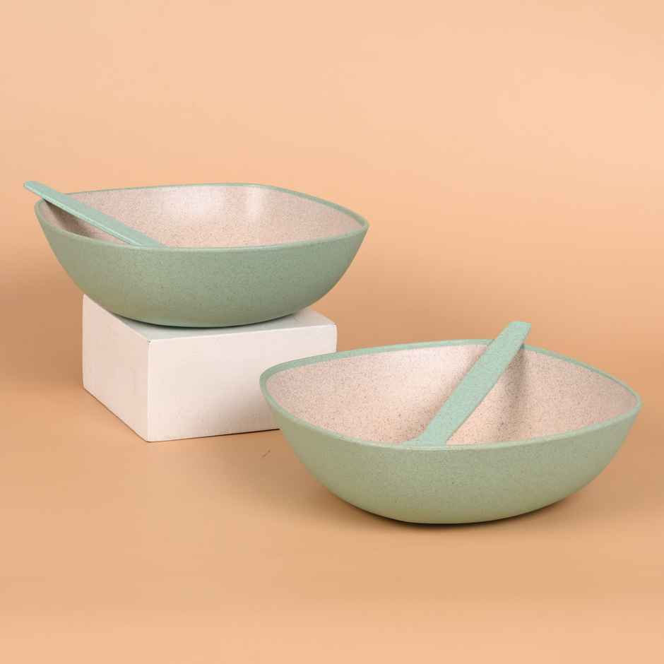 Eha Earth-Friendly Multipurpose Bowls | 600 ml | Made With Rice Husk Biocomposite | Set Of 2