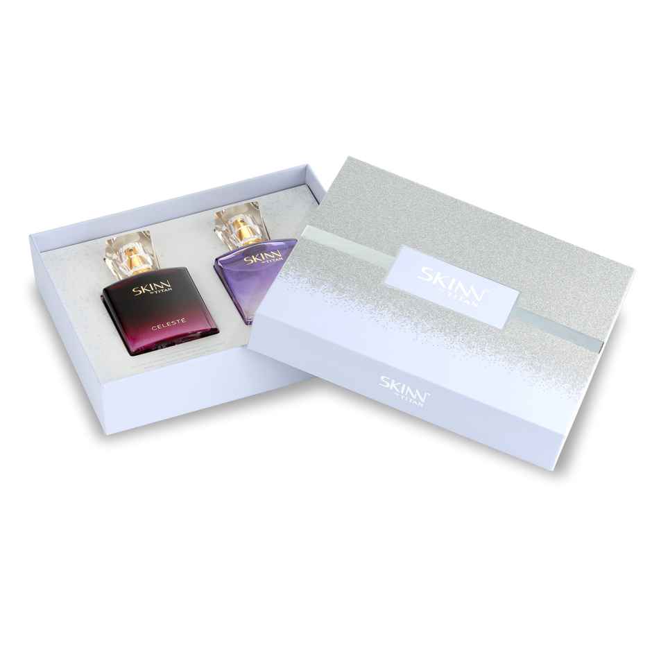 Skinn By Titan Women Celeste & Sheer Miniature Edp Gift Set
