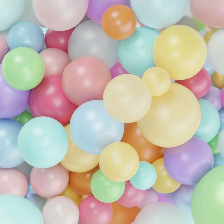 Pastel Multicolour Balloons for Birthday & Party Decoration | Pack of 25 | Propcon