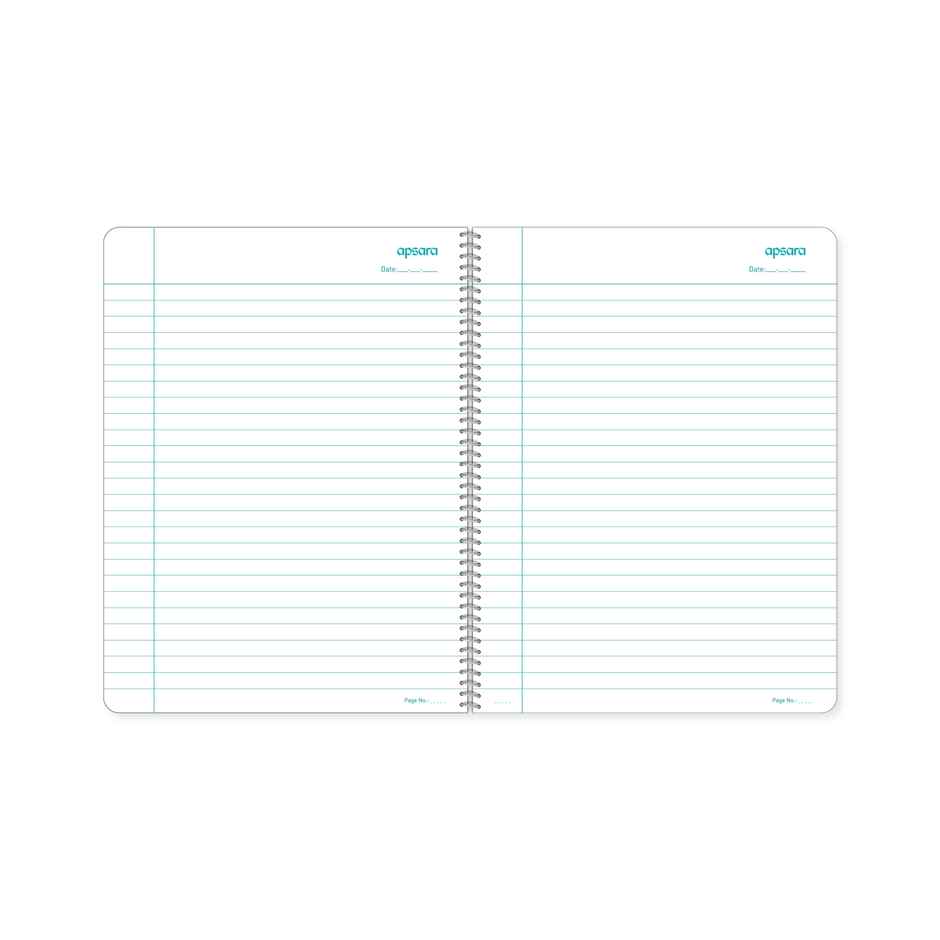 Apsara Spiral Bound 1 Subject Single Line Notebook 60gsm (140 Pages, 30 x 21 cm, Covers May Differ)