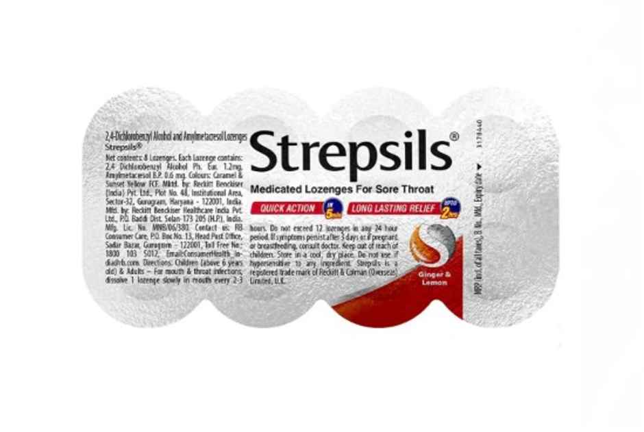 Strepsils Ginger Lemon Flavour Lozenges