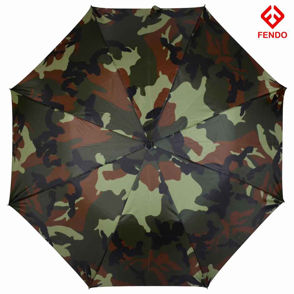 Fendo 2 Fold 24.5 inch Military-Silver Auto Open Umbrella