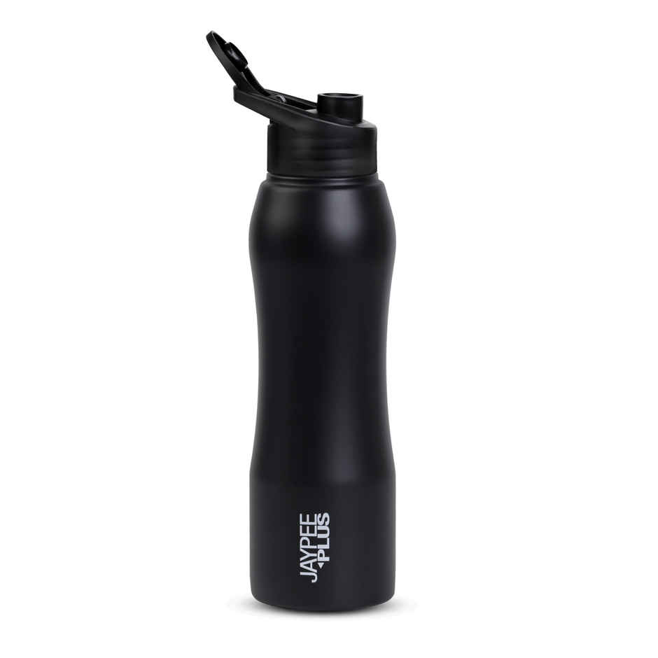 Jaypee Plus Safari 750 Stainless Steel Leakproof Water Bottle with carry Handle | Black | 750 ml