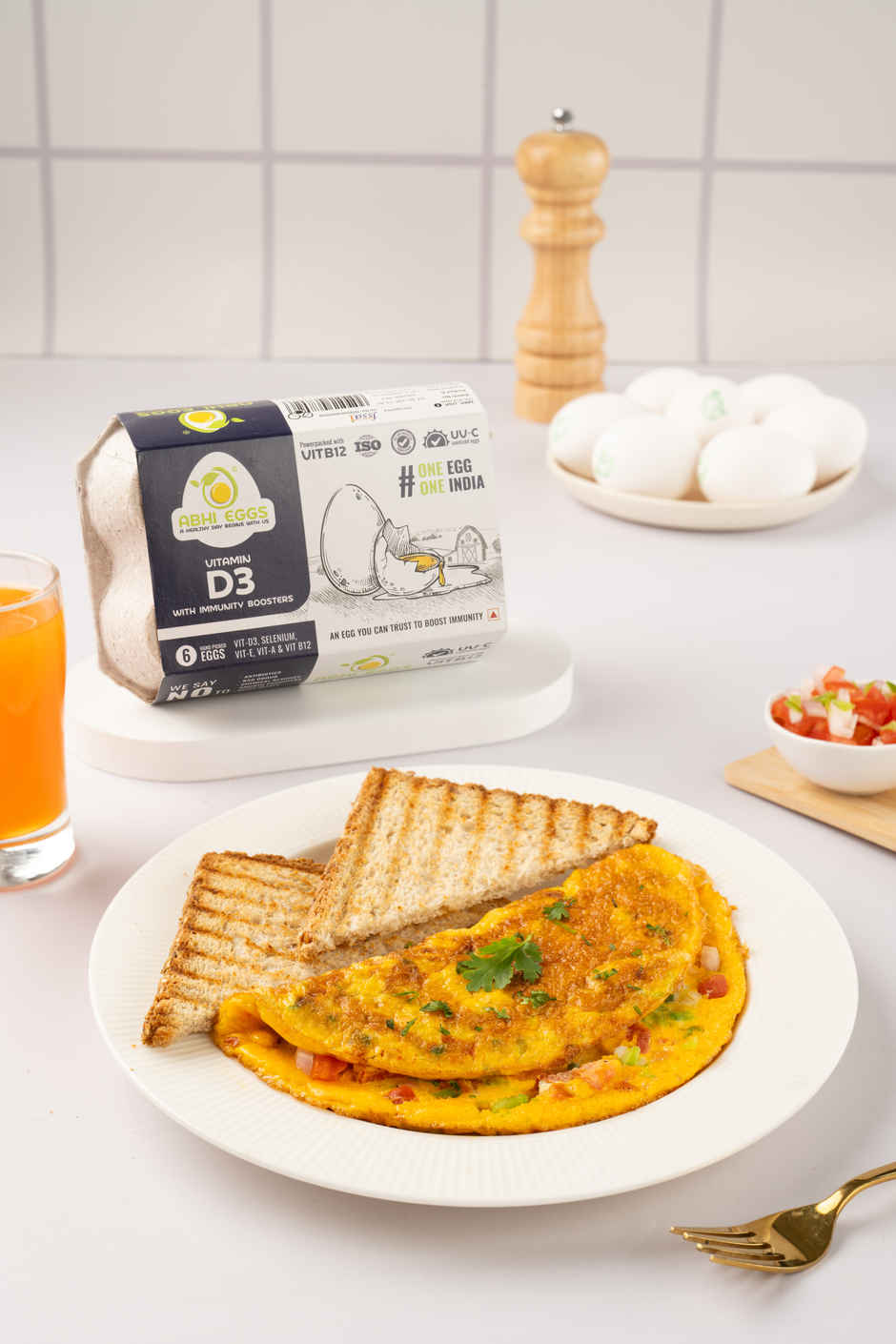 Abhi Vitamin D3 White Eggs With Immunity Boosters Combo