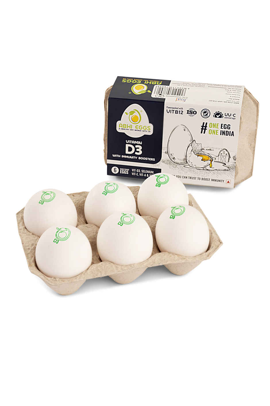 Abhi Vitamin D3 White Eggs With Immunity Boosters (6pc) & Relish Chicken Curry Cut Without Skin (500g) Combo