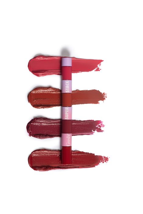Gush Beauty Super Stack 4 in 1 Liquid Lipstick Stack | Conditioning & Pigmented | Standout Brights | Pink