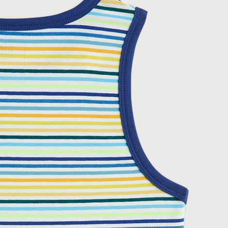 XY Life Kids Outer Vest for Boys, Antimicrobial Finish - Multi Stripes | 13-14Y | Pack Of 2
