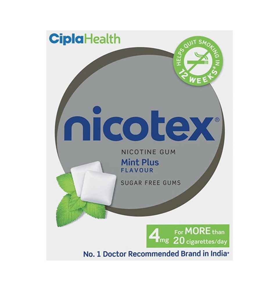 Nicotex 4mg Mint Plus Flavour Sugar Free Chewing Gum