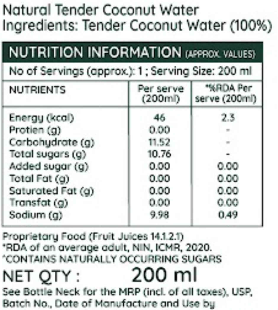 Pluckk Natural Tender Coconut Water | Hydration With Potassium & Electrolytes
