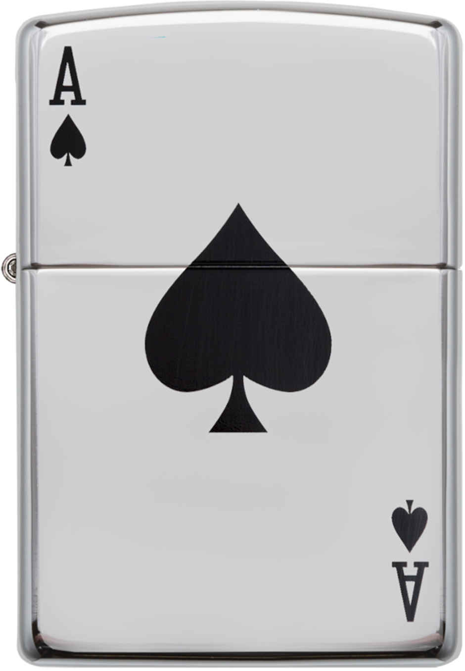 Zippo Simple Spade Design Classic High Polish Chrome Windproof Pocket Lighter