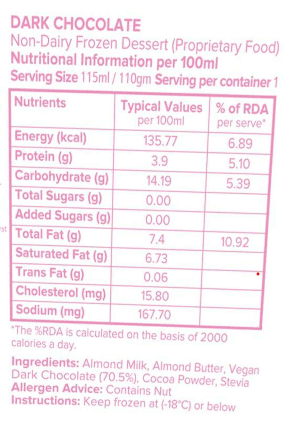 MINUS THIRTY Dark Chocolate Vegan And Sugar Free