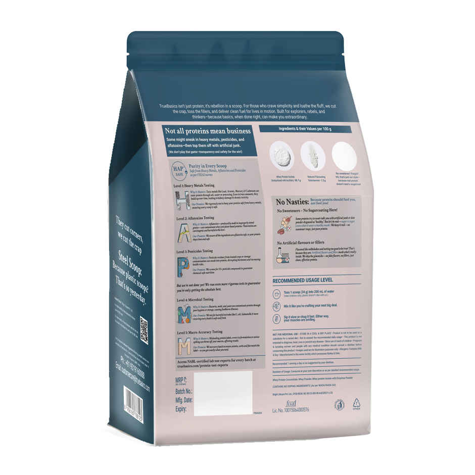 TRUE BASICS Clean Whey 100% Protein Isolate Powder | Vanilla