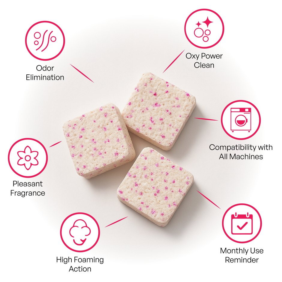 Lemiwash Washing Machine Cleaner 10 Tablets | Eliminates Odor | For Front And Top Loading