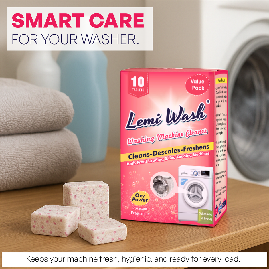 Lemiwash Washing Machine Cleaner 10 Tablets | Eliminates Odor | For Front And Top Loading