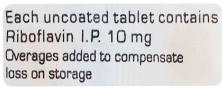 Riboflavin 10mg Tablet