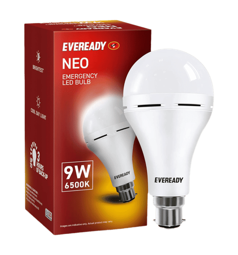 Eveready Emergency 9W Bulb | Cool Day Light | 6500K | B22 Base Holder