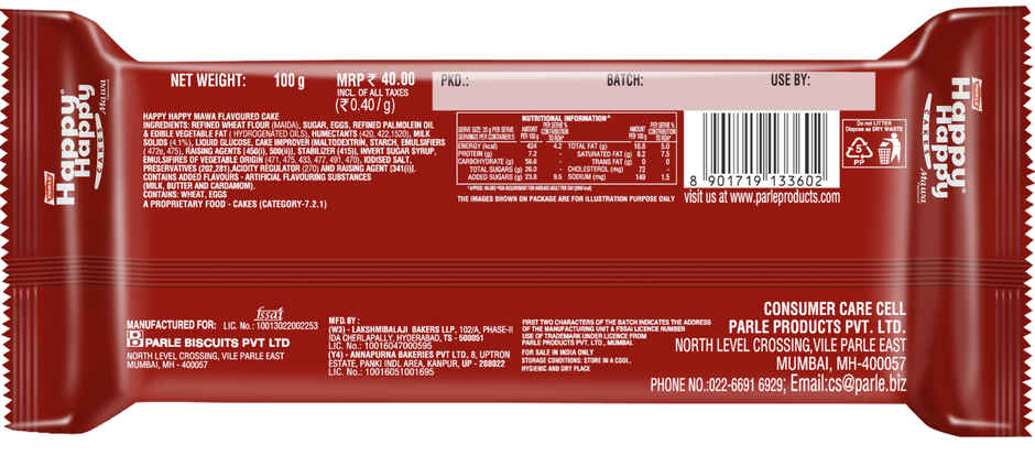 Parle Happy Happy Egg Cake Mawa
