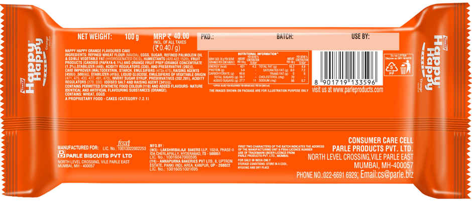Parle Happy Happy Cake Orange