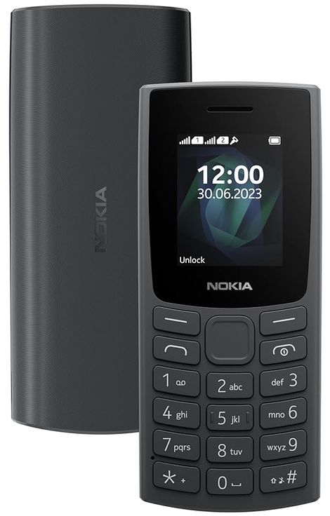 Nokia 105 2023 Dual Sim Keypad Mobile | 1.7" Display | 800 mAh Battery | Built in UPI | Black