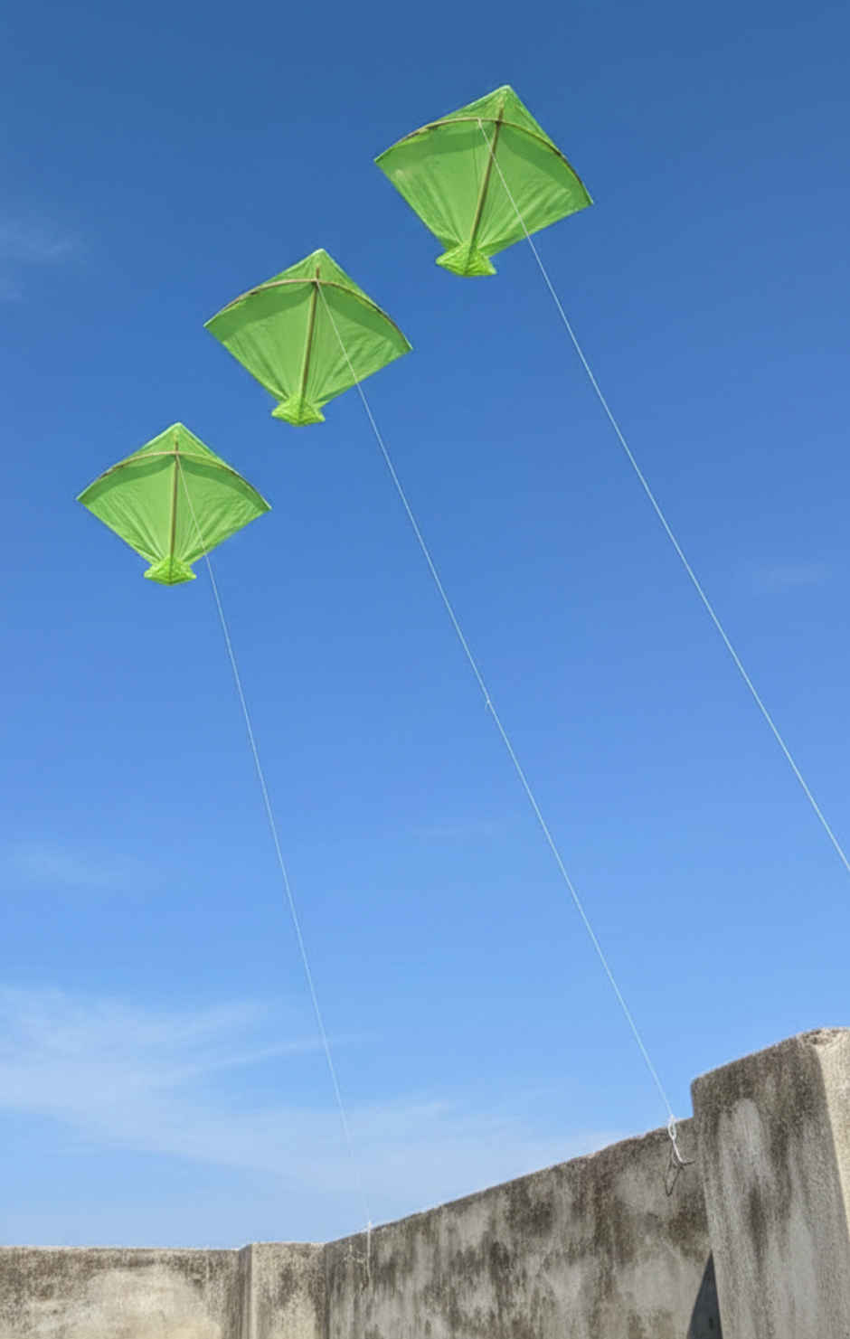 Paper Kite | Light Green | Pack of 3 | Patang | Samsidhi