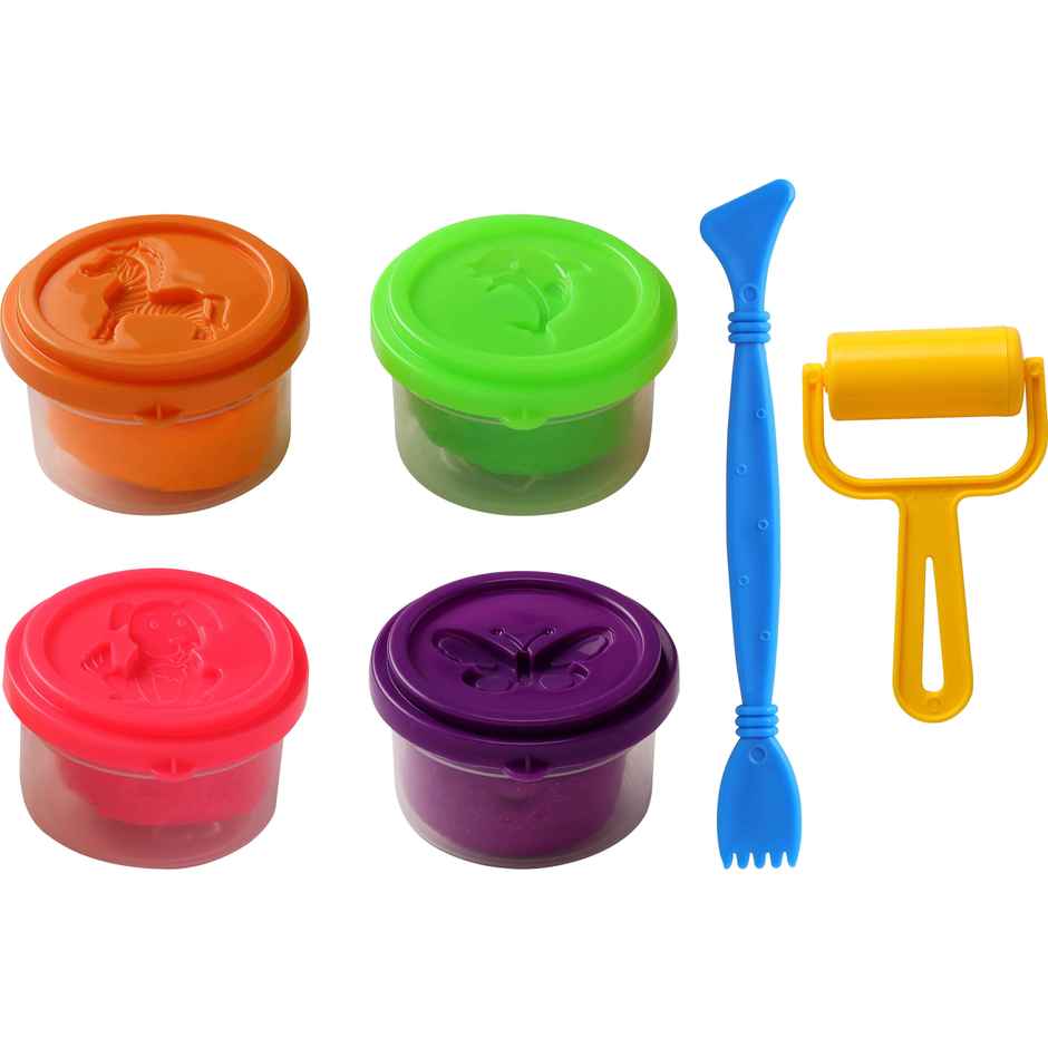 Faber-Castell Little Creatives Modelling Dough Neon Glitter Set Of 4