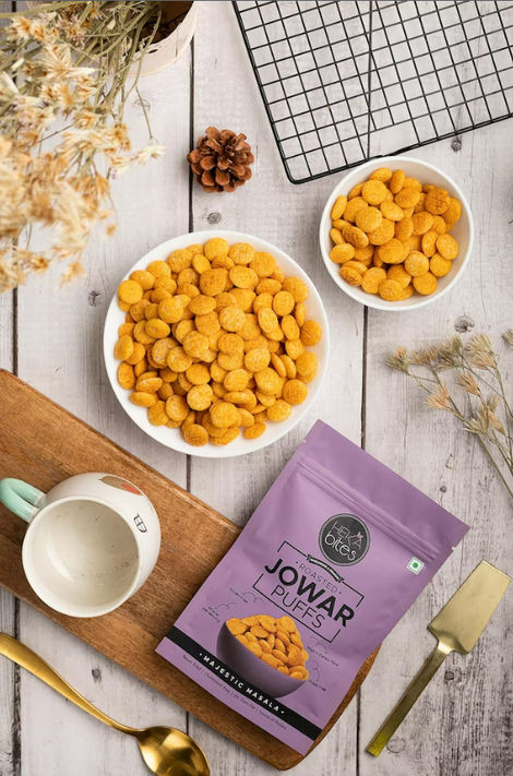 Heka Bites Roasted Jowar Puffs Majestic Masala - Low Calorie & Healthy Snacks