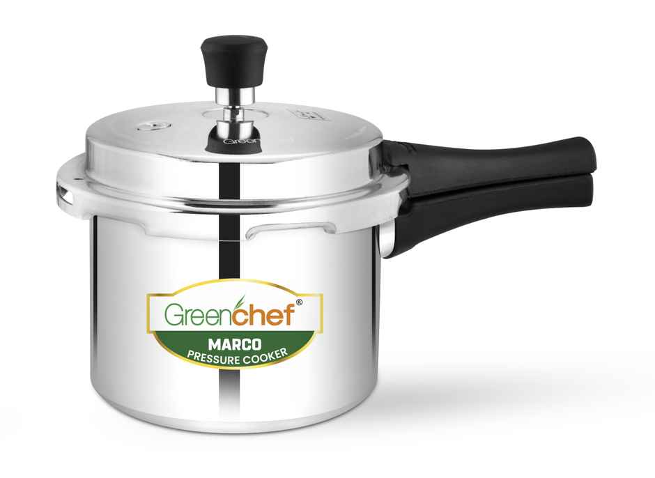 Greenchef Marco Aluminium Pressure Cooker Outer Lid 3 Litres Capacity, Silver Colour