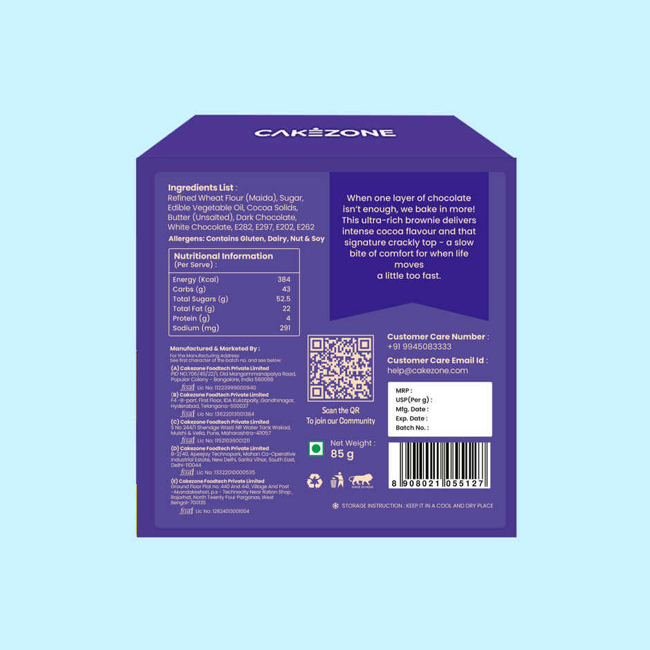 CakeZone Double Chocolate Brownie Combo 