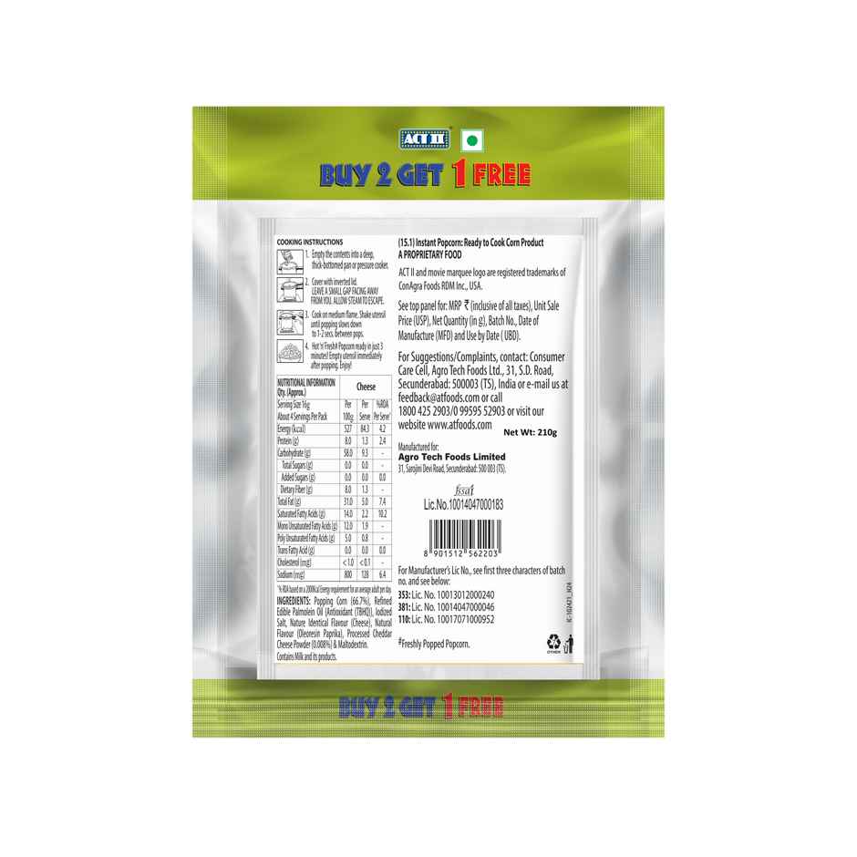 ACT II Instant Popcorn - Cheese, Buy 2 Get 1 free offer, Hot & Fresh in 3 mins Combo