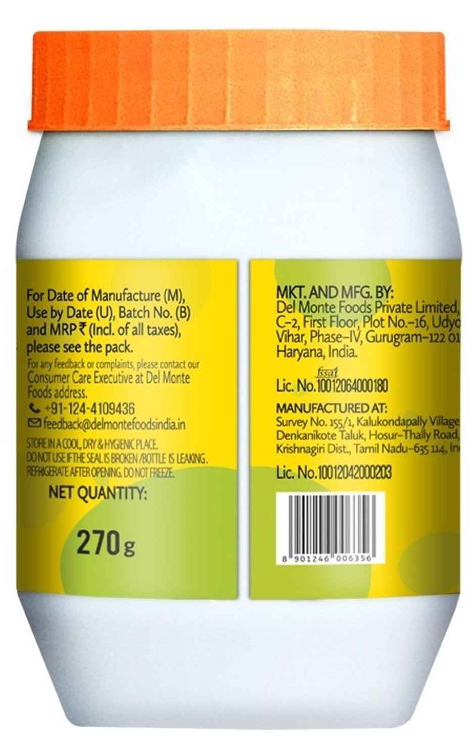 Del Monte Eggless Mayo Bottle