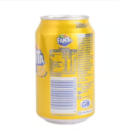 Fanta Lemon Flavour Soft Drink (Can)
