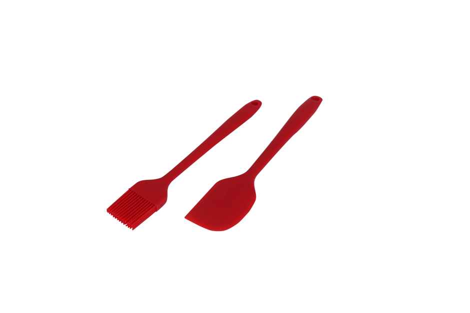 Silicone 2 Pc Brush and Spatula - 8"